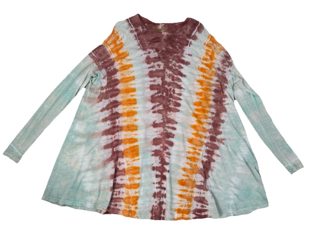 MUMU MELLOW multicolor tie dye tunic long sleeve oversized size XS
